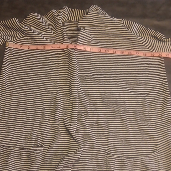 New! LOFT Navy and White Striped Open Cardigan - Picture 8 of 9